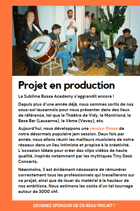 Sponsoring Tiny Bossa Academy – Image 4